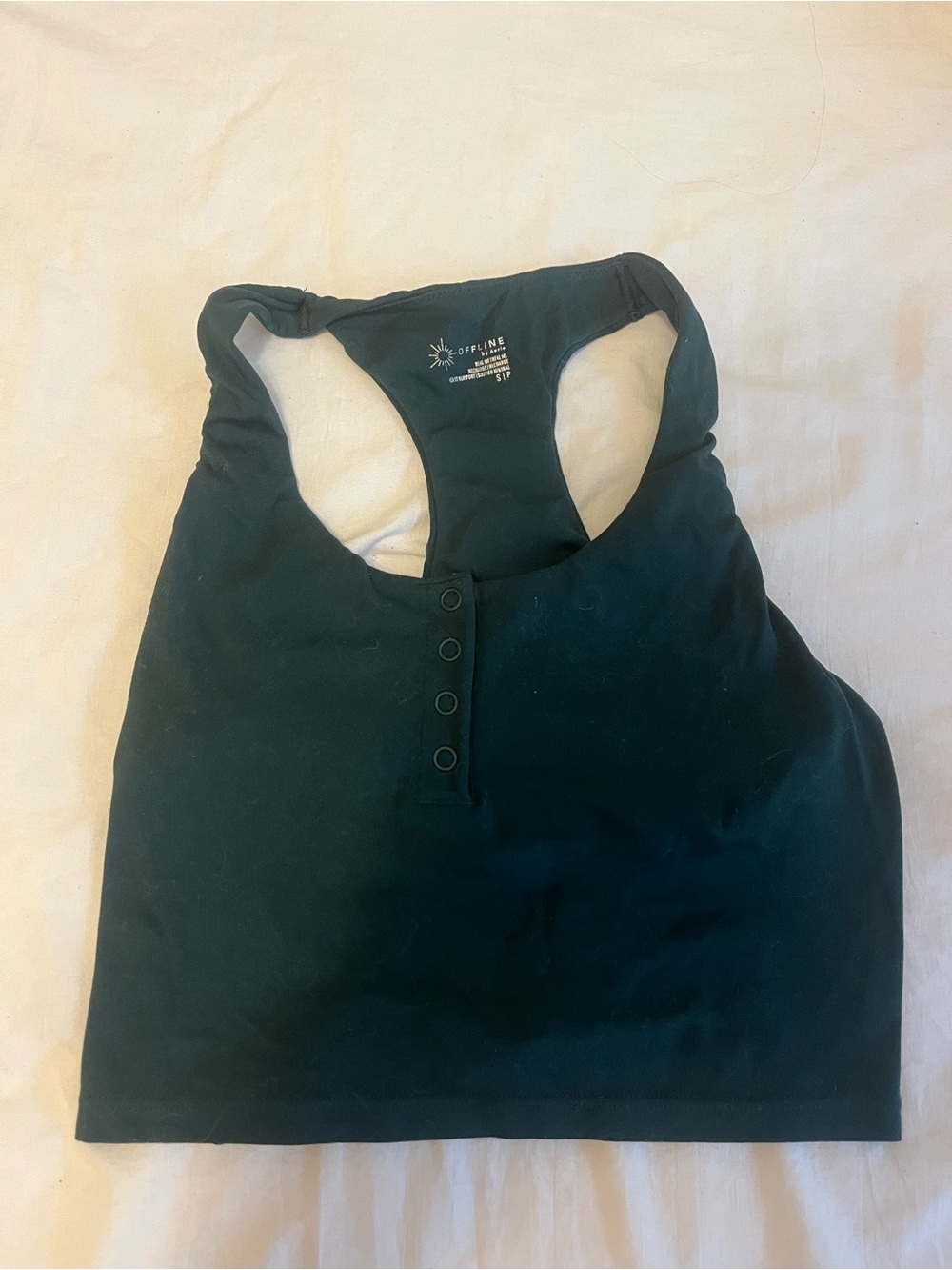 Green Racerback Snap-Front Tank Top